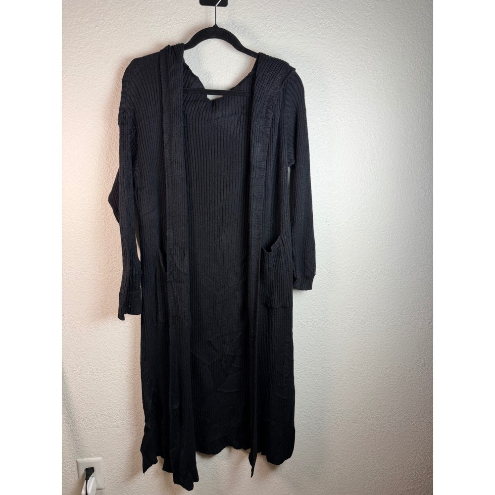 HALARA Cardigan Duster XS Hooded Whimsigoth Office Causal Viscose Ribbed Knit